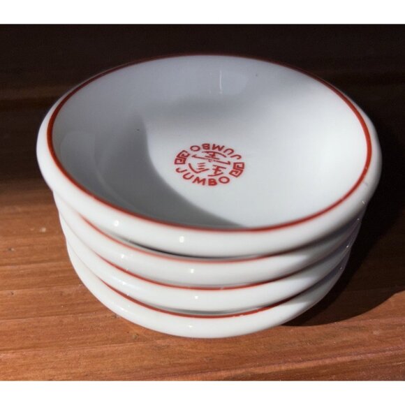 Jumbo Great China Restaurant Ware Sauce Soy Wasabi Small Dishes Set of 4 - Picture 1 of 6